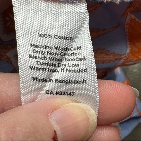 Talbots Orange and Blue Button Down Shirt size Medium - Picture 9 of 13